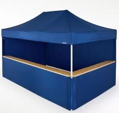 Pop-up teltta puinen myyntitiski.
